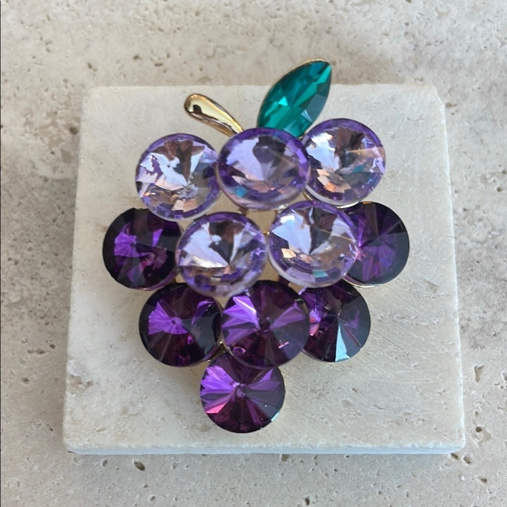 Saks Fifth Avenue Purple and Green Brooch with Iridescent Finish